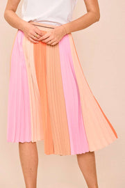 Plisse Block Skirt | Peach Parfait | Nederdel fra Mos Mosh