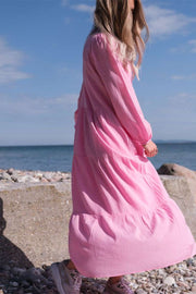 Nobis Bamboo Dress | Light pink | Lang maxikjole fra Neo Noir
