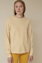 Vendela Sweatshirt | Inca gold & off white | Bluse fra Basic Apparel