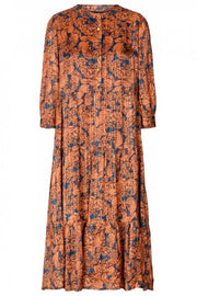 Olivia Dress | Flower Print | Lang kjole med print fra Lollys Laundry