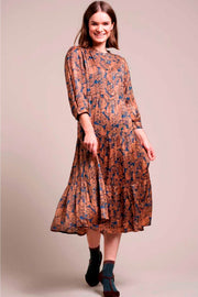 Olivia Dress | Flower Print | Lang kjole med print fra Lollys Laundry
