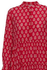 Paloma Dress | Red | Lang kjole med mønster fra Emm Copenhagen