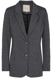 Cuani Long Jacket Quilt | Dark grey melange | Blazer fra Freequent