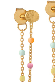 Lola Earring | Rainbow | Kæde øreringe med farvede perler fra Enamel