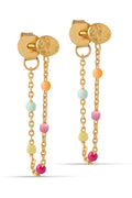 Lola Earring | Rainbow | Kæde øreringe med farvede perler fra Enamel