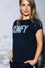 Rockstar | Navy | T-shirt med tekst fra Comfy Copenhagen