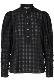 Rowland Puff Sleeve Shirt | Black | Skjorte fra Co'Couture