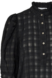 Rowland Puff Sleeve Shirt | Black | Skjorte fra Co'Couture