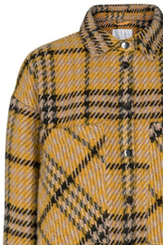 Sabin Check Shirt | Lemon | Ternet uld jakke fra Co'Couture