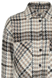 Sabin Check Shirt | Bone | Ternet uld jakke fra Co'Couture