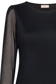 Sammi Blouse Leo | Black | Mesh bluse fra Freequent