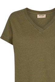 Maya V-neck Tee | Winter Moss | T-shirt fra Mos Mosh
