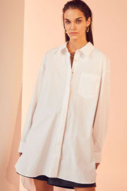 Hannah Midi Shirt | White | Lang skjorte fra Co'Couture