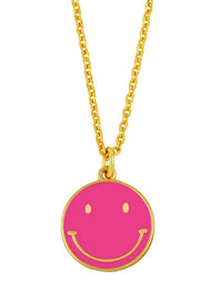 Smiley Necklace | Hot Pink | Halskæde fra Birdsong