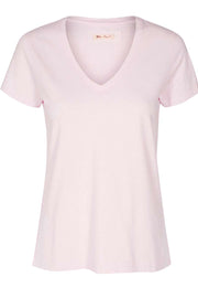 ARDEN V-NECK TEE | Soft Rose | Rosa t-shirt fra MOS MOSH