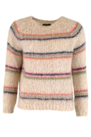 Tilde Brushed Knit Sweater | Cream | Strik med striber fra Black Colour