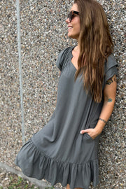 Sunrise Cropped Dress | Grey | Kjole fra Co'couture