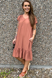Sunrise Cropped Dress | Peach Skin | Kjole fra Co'couture