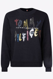 Roxy C-NK Sweatshirt | Mørkeblå | Sweatshirt med pailletter fra Tommy Hilfiger