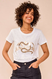 Vee O-SS Tee | Bright White | T-shirt fra Mos Mosh