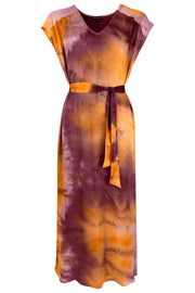 Dakota Satin S/S Dress | Ruby | Kjole med batik fra Black Colour
