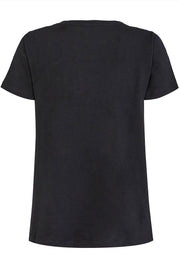 Vee O-SS Tee | Black | T-shirt perlemønster fra Mos Mosh