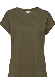 Viva V SS Pocket Basic | Army | T-shirt fra Freequent