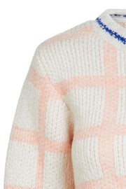 Ecrin LS Knit | Str white | Pullover med tern fra YAS