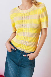 Knit Pullover 1/2 Sleeve | T2556 | Yellow | Pullover fra SAINT TROPEZ