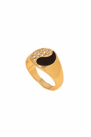 Yin Yang Ring | Guldfarvet/Black | Ring fra Birdsong