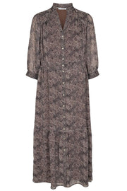 Zorro Dress | Mocca | Lang kjole med mønster fra Co'Couture